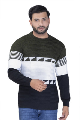 jksaini Colorblock Round Neck Party Men Multicolor Sweater