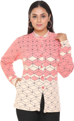 WOOL 4U Printed Crew Neck Casual Women Multicolor Sweater