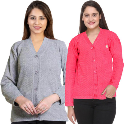 Shunit creation Solid Round Neck Casual Women Pink Sweater