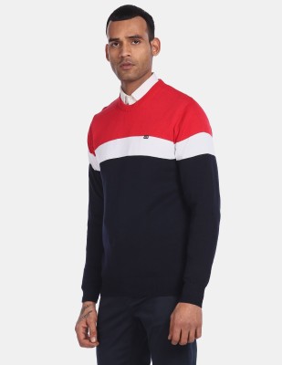 Arrow Sport Colorblock Crew Neck Casual Men Multicolor Sweater