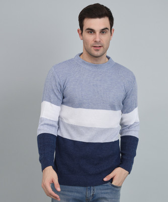 WILLEY Striped Round Neck Casual Men Multicolor Sweater