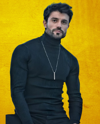 TRENDSET Solid Turtle Neck Casual Men Blue Sweater