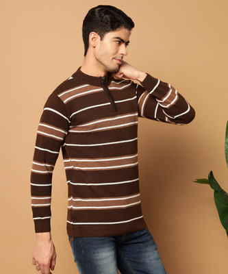 MORKEL Striped Round Neck Casual Men Multicolor Sweater