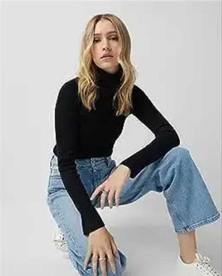 Shunit Solid High Neck Casual Women Black Sweater