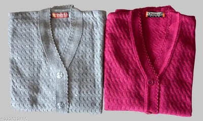 The Finer Things Self Design V Neck Casual Women Grey Sweater