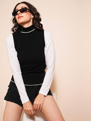 Globus Solid Turtle Neck Casual Women Black Sweater