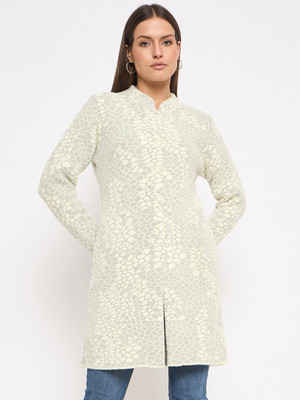 DUKE Self Design Collared Neck Casual Women Beige Sweater