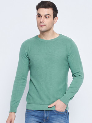 CAMLA Solid Round Neck Casual Women Green Sweater