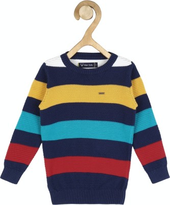 Allen Solly Striped Round Neck Casual Boys Multicolor Sweater