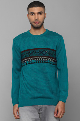 Allen Solly Solid Round Neck Casual Men Multicolor Sweater