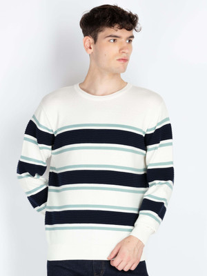 Status Quo Striped Round Neck Casual Men Multicolor Sweater