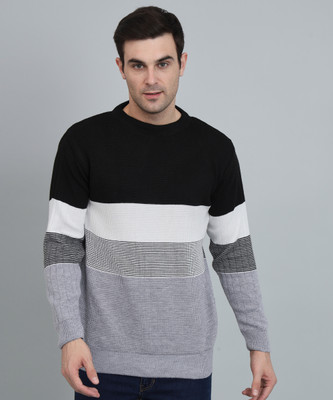 WILLEY Striped Round Neck Casual Men Multicolor Sweater