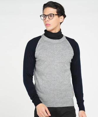 NUMERO UNO Colorblock Round Neck Casual Men Multicolor Sweater