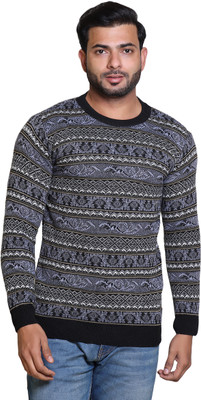 Grand Line Self Design Round Neck Casual Men Multicolor Sweater