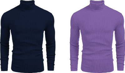 FREAKS Solid High Neck Casual Men Multicolor Sweater