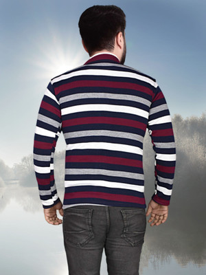 Marc Luarente Striped Round Neck Casual Men Multicolor Sweater