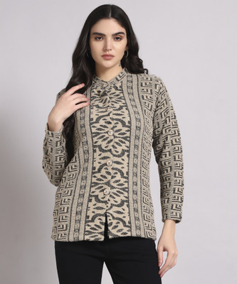 BIG Dreams Collection Floral Print Round Neck Casual Women Brown Sweater