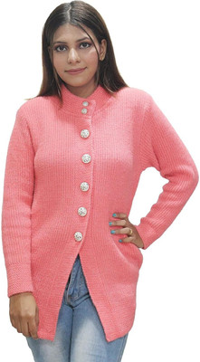 Hautemoda Solid Round Neck Casual Women Pink Sweater