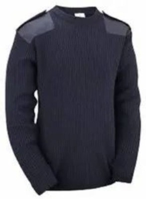 HIND MAN TRADING COMPANY Solid Round Neck Casual Men Blue Sweater