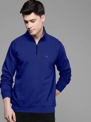 Triptee Solid High Neck Casual Men Dark Blue Sweater