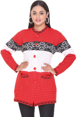 PIPASA WOMEN Printed High Neck Casual Women Black Sweater