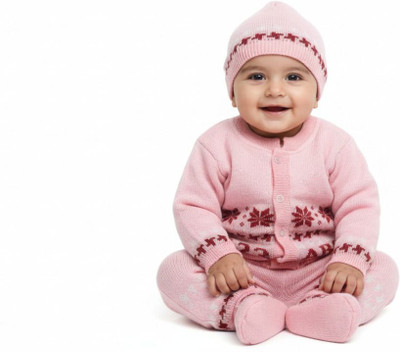 The Mom Creators Solid Round Neck Casual Baby Boys & Baby Girls Multicolor Sweater