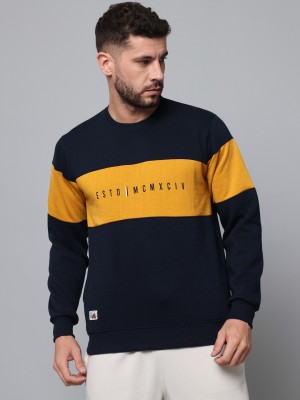 ARRONE Colorblock Round Neck Casual Men Multicolor Sweater