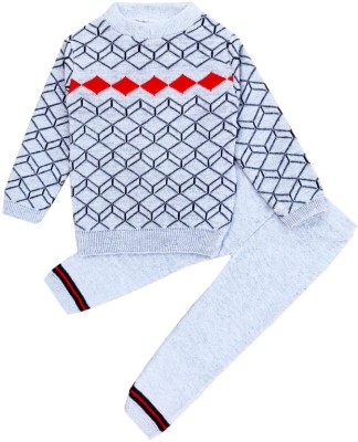 JAI Geometric Print Round Neck Casual Baby Boys Multicolor Sweater