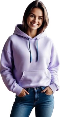 Ashkart Solid Hooded Neck Casual Women Purple Sweater