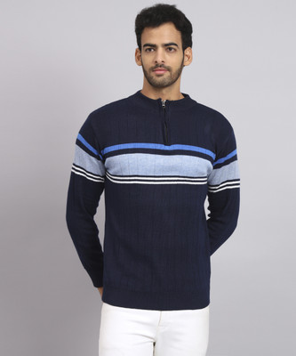 SILVANUS Woven Round Neck Casual Men Multicolor Sweater
