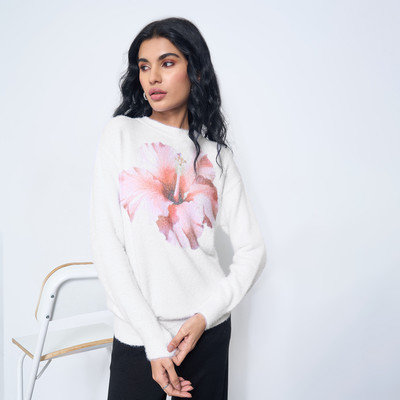 Honey By Pantaloons Full Sleeve Floral Print Women Sweatshirt