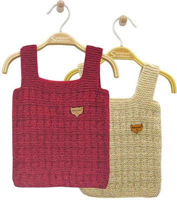 wegmans Woven Square Neck Casual Boys & Girls Maroon, Beige Sweater