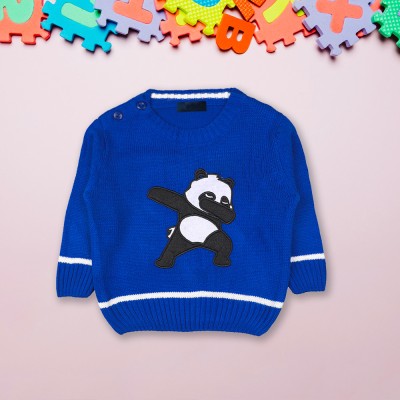 CHKOKKO Self Design Round Neck Casual Baby Boys Multicolor Sweater