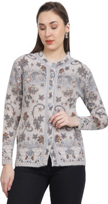 HITTIKA Self Design Round Neck Casual Women Grey Sweater