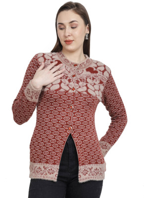 HITTIKA Solid Round Neck Casual Women Brown Sweater