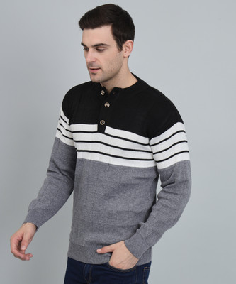 WILLEY Striped, Colorblock Round Neck Casual Men Multicolor Sweater