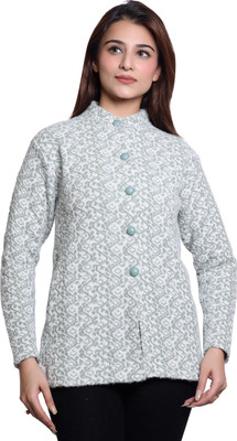 hrd7 Self Design Round Neck Casual Women Light Green Sweater