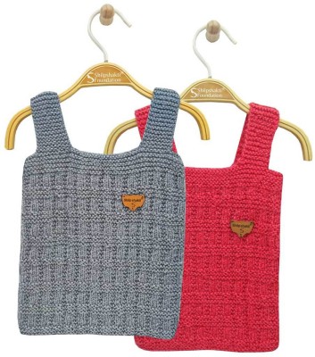 wegmans Woven Square Neck Casual Baby Boys & Baby Girls Grey, Pink Sweater