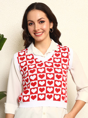 TANDUL Self Design V Neck Casual Women Multicolor Sweater