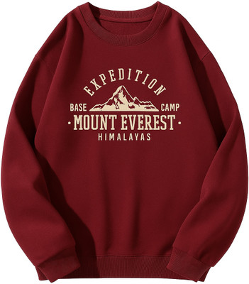Saigarments Printed Round Neck Formal Men Maroon Sweater