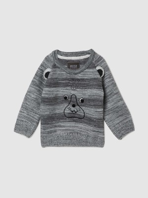 MAX Colorblock Round Neck Casual Baby Boys Grey Sweater