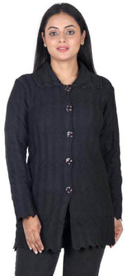 Shunit creation Solid V Neck Casual Women Black Sweater