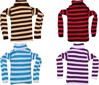TBMANIA Colorblock High Neck Casual Baby Boys Multicolor Sweater