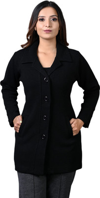 TWENTY ME Self Design Collared Neck Casual Women Black Sweater
