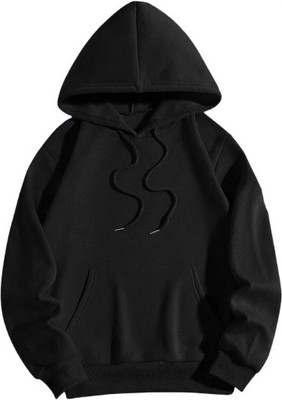 Ashkart Solid Hooded Neck Casual Men Black Sweater