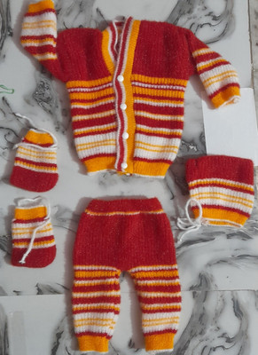 L Fashion Woven V Neck Casual Baby Boys & Baby Girls Reversible Red Sweater