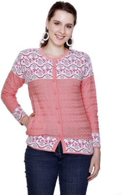 HITTIKA Solid Round Neck Casual Women Pink Sweater