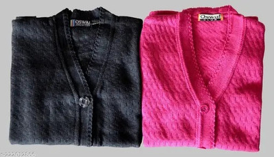 NEXT FASHION HUB Solid V Neck Casual Women Black Sweater
