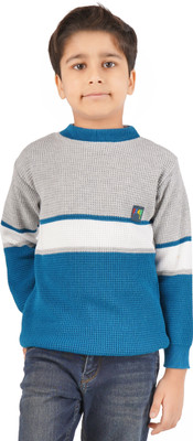 BADOS Colorblock Round Neck Casual Boys Multicolor Sweater