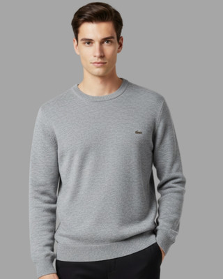 UNNIBERRY Self Design Round Neck Casual Men Grey Sweater